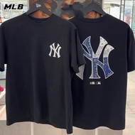 MLB NY 100%Original Cotton Sleeve Short Sleeves Tshirt Fashion Casual Bottoming Shirt Baju Trend Men