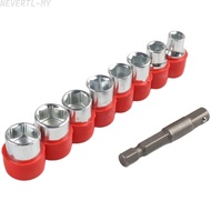 [LUMY]1/4 in Drive 9 Piece Socket Wrench Set 5mm to 13mm 45# Steel Galvanized with Rod【Ready Stock】