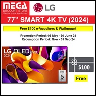 [ETA END MAY'24] LG OLED77G4PSA 77" OLED EVO G4 4K SMART TV / FREE WALL MOUNT + $100 VOUCHER REDEEM FROM LG
