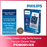 Philips FC8021/03 S-Bag Classic Long Performance Vacuum Cleaner Bags Pack of 4 - 7 Days Return