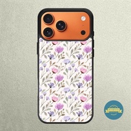 Case iphone 16 15 14 13 12 11 Mini Plus Pro Max TPU Rubber Custom Softcase Floral Purple Wallpaper