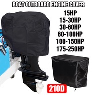 1pcs Outboard Motor Engine Boat Cover Black 210D Oxford Waterproof Anti-scratch Heavy Duty 15-250HP Outboard Engine Protector
