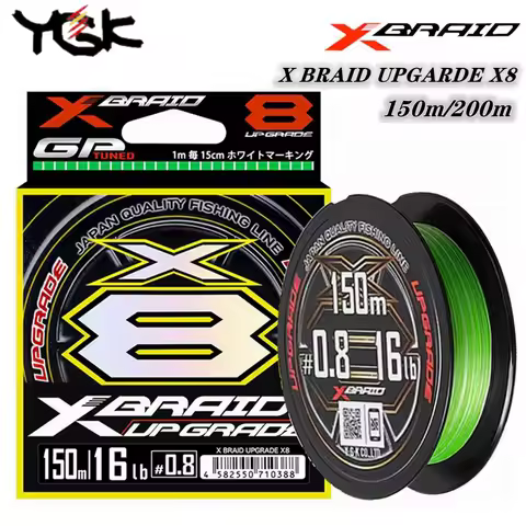 Origianl YGK X BRAID X8 Upgrade Braid Fishing Line Super Strong 8 Strands Multifilament PE Line 150M