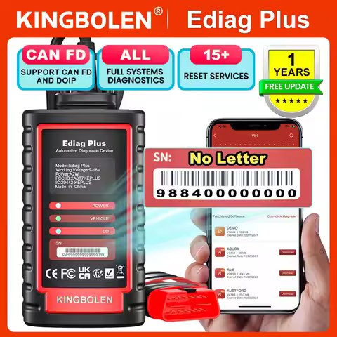 KINGBOLEN EDIAG Plus All System OBD2 Diagnostic Scanner, Intelligent Scan Tool with with CAN-FD Prot