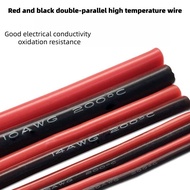 2P Silicone Wire, Two Core High Temperature Resistant Red Black Soft Silicone Cable 8-24AWG