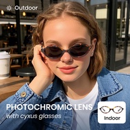 [LOCAL SELLER] Cyxus Photochromic Sunglasses for Women Oval Frame Blue Light Glasses 8250