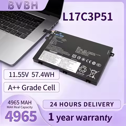 BVBH L17C3P51 L17M3P51/L17M3P52 Laptop battery For Lenovo ThinkPad E480/E485/E495/E580/E585/E490 Thi