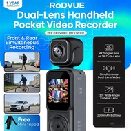 RODVUE Pocket Dual-Lens 4K Dash Cam by ROADCAM - 4K Single or 2K+2K Front & Rear Recording, 130° Fis