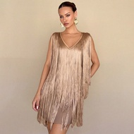 Women's Elegant Party/Holiday Celebration Fringe Mini Dress Fringe Dress Tassel Dress Flapper Dress 