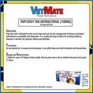 ๑ ♣ ♟ Papi Doxy Tab Antibacterial for Dogs and Cats 100mg per 10 pcs