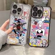 Marvel Spider Man Miles Morales Electroplated Case For Samsung A57 5G A37 A17 A07 TPU Clear Phone Ca