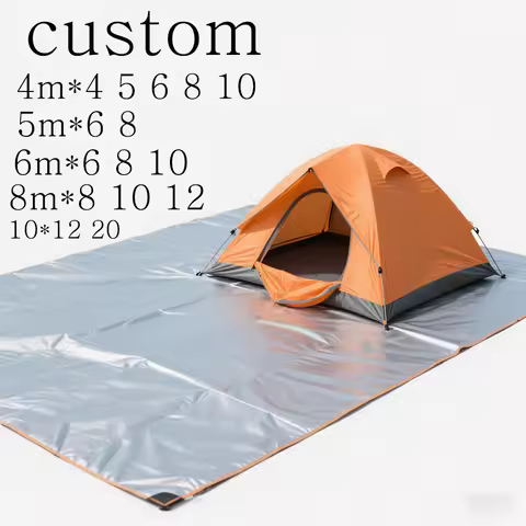 Large Camping Mat Custom 3mx5 6 8 4*4 6 10 12 20m Waterproof Tarpaulin Camp Picnic Tarp Silver Canop