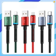 [Top Value] Hoco HK38 3A fast charging cable with LN / Type-C / Micro-USB port (optional) 1M long