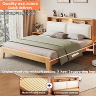47/59/71 Inch Solid Wood Bed Frame Wooden Bed Frame With Headboard Modern Minimalist 2M Long Queen S