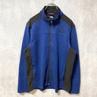 古著Gerry高領長袖羊毛夾克，單點刺繡logo。藍黑配色。 L碼。秋冬裝。