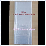 PP Bag 24 x 36 Inch / PP Bag 20 x 30 Inch /Plastic Transparent Bag / Plastic Bag Jernih Besar  / Cle