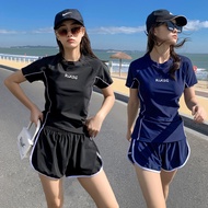 ชุดกีฬา ชุดว่ายน้ำ ทูพีชกันUV มีฟองน้ำและซับในในตัว ชุดว่ายน้ำผู้หญิง swimsuit 2259