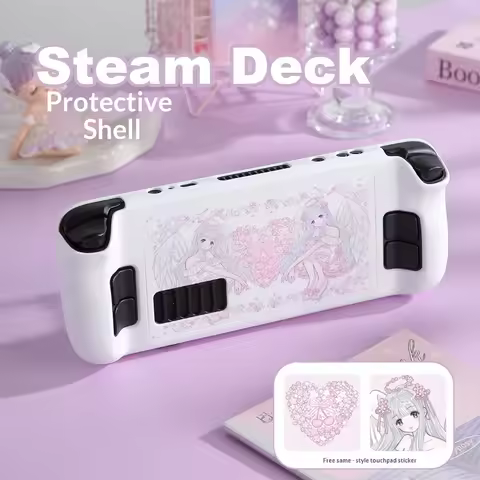 Steam Deck Protective Case Pink Cherry Blossom Angel Pattern Pc Hard Cover For Steam Deck Oled Porta