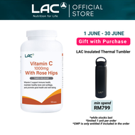 [Expiry Nov 2027] LAC Vitamin C 1000mg With Rose Hips (180 Tablets) for Immune Skin and Collagen