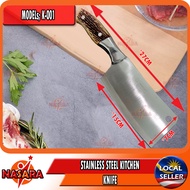 NASARA ~ STAINLESS STEEL KITCHEN CLEAVER KNIFE / CHOPPING CLEAVER / CHEF KNIFE WOOD HANDLE CLEAVER C