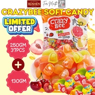 250+130gm ROSHEN Crazy Bee Jelly Candy Gula-Gula Viral Gummy Halal Candy Crazy Bee Candy Honey Jelly