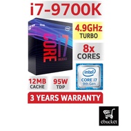 Intel Core I7 9700K 8 Cores Processor 4.9 GHz Turbo Unlocked LGA1151 I7-9700K