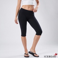 BEAR-Women Capri Pants Solid Color Mid Rise Cropped Pants