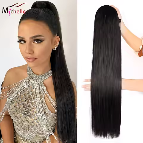 Drawstring Ponytail Straight Remy Human Hair Extensions Natural Color Straight 100% Remy Human Hair 