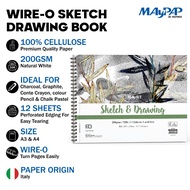 MayArt FB Wire-O Sketch & Drawing Book 200gsm A3/A4 Buku Lakaran & Lukisan Wire-O