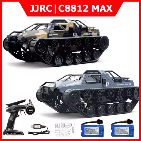 New Upgrade C8812 MAX / C8812 RC Car Full Scale Tracked Tank Simulation LED Light Drift Remote Contr