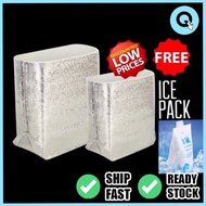 QFL 3mm 3D Aluminium Insulation Bag FREE lCE PACK Ice Cooler Bag Frozen Food Disposable Cold Storage
