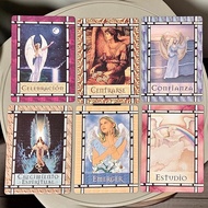 10.5*7.5cm Healing with The Angels Oracle Deck in Spanish Language 44 Oracle Cards Will Help You Com
