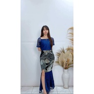 Dress Batik Eleora Premium 3 Ukuran/GAUN PESTA/Dress Batik terbaru/Batik Natal/Dress batik Duyung/Dr