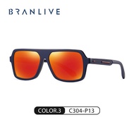 BRANLIVE FB’ แว่นกันแดด Polarized Vintage Cool สีส้ม