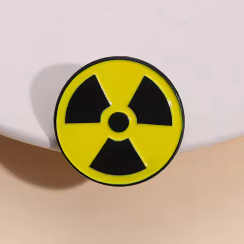 Radioactive radiation sign Enamel pin warning sign Metal badge Backpack decorative brooches accessor