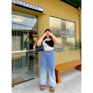 Standard jeans OMBRE กางเกงยีนส์ไล่สี สำหรับสาวอวบ - merryhouse