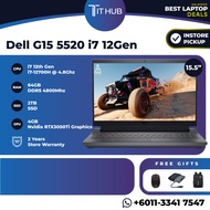 Gaming Laptop Dell G15 i7 12th Gen 15.5" 64GB RAM DDR5 2TB SSD M.2 36GB+4GB Nvidia Geforce RTX3050 T