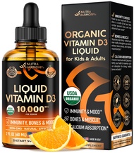 USDA Organic Vitamin D3 10000iu - Vitamin D Liquid Supplement - For Kids & Adults, Pregnancy & Child
