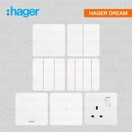 Hager DREAM Series Switch Socket (Sirim Approved) 13A Switched Socket / 20A Double Pole / Doorbell