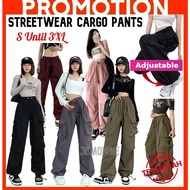 ~Ship From KL~ Women Casual pants Streetwear Cargo Pants Baggy pants women Wide Leg Straight Long Pa