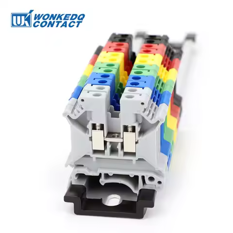 10Pcs UK5N Screw Wire Connector 4mm Cable 4mm² Feed-through Connection 12AWG Plug Electrical Mount D