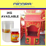 SEMENYIH NICORA SIGNATURE RED PAINT (1KG) Water Based Shining Acrylic Red Color For Multipurpose Use