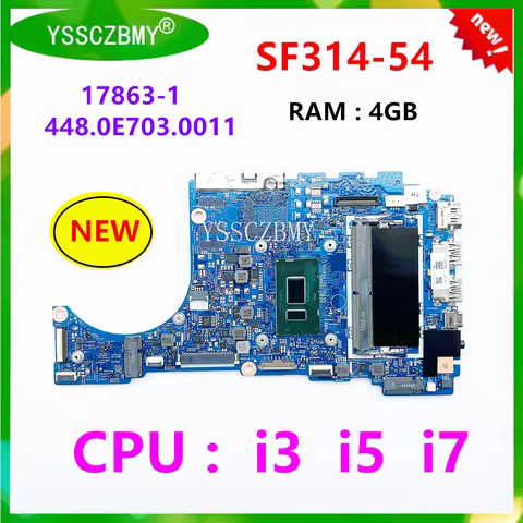17863-1 / 448.0E703.0011 For Acer Swift 3 SF314-54 SF314-54G Laptop Motherboard NBGXL11005 With CPU 