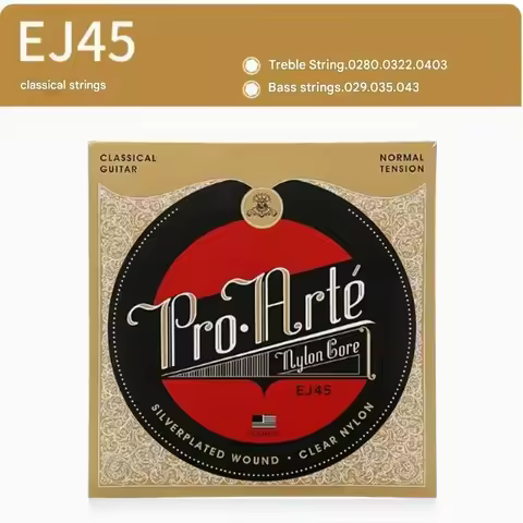 Folk Acoustic Guitar String Set of 6 Rust Resistant Strings, Durable Classical Strings EJ45EJ46EJ49E
