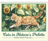 GuassLee Cat Vertical Wall Calendar 2026, 18-Months Art Hanging Wall Calendar Jan. 2026 to Jun. 2027