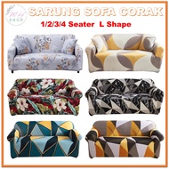 L Shape 1/2/3/4 Seater Sofa Cover Slipcover Elastic Anti Skid Scratch Protector Sarung Sofa Elastik 沙发套
