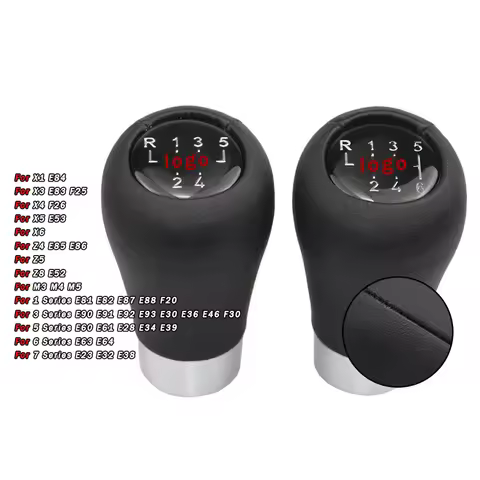 For BMW gear shift handball 3D label 5/6gear lever handball gear shift handle gear leather round hea