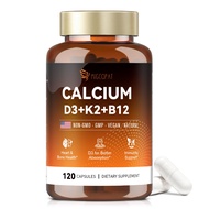 Migcopat Calcium Supplements - Calcium 1200mg With Vitamin D3 K2 B12 500mcg Capsules For Heart, Bone