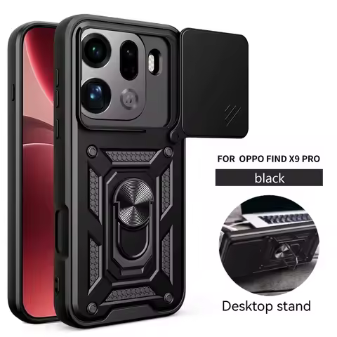 Military Grade Car Magnetic Ring Holder Mobile Phone Case For OPPO Find X9 Pro X9 Armor Shockproof S