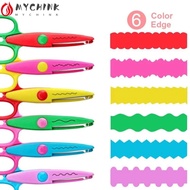 CHINK 1/6PCS Lace Scissors, Wavy Pattern Comfortable Hand Art Safety Scissors, Minimalistic DIY Colo